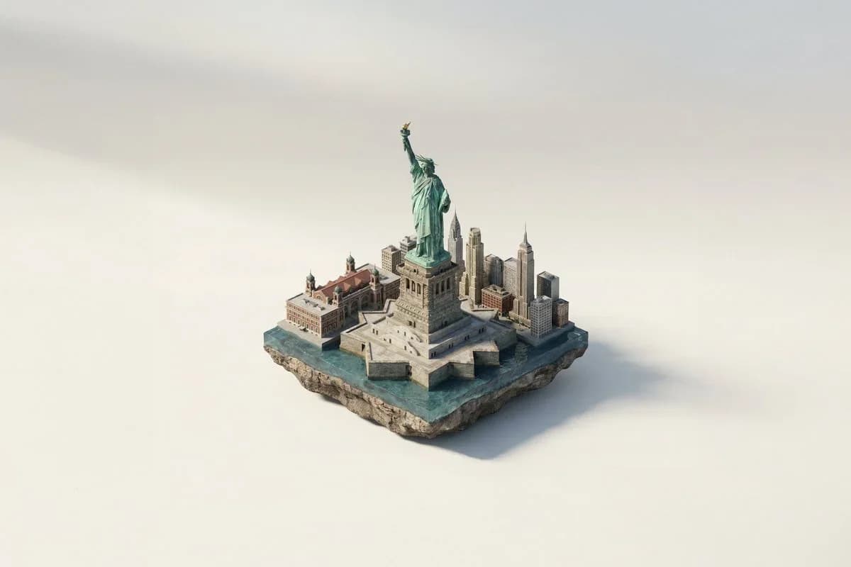 A miniature isometric architectural diorama of [LANDMARK NAM