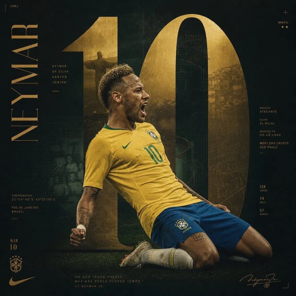 Create an award-winning Behance sports poster featuring Neym