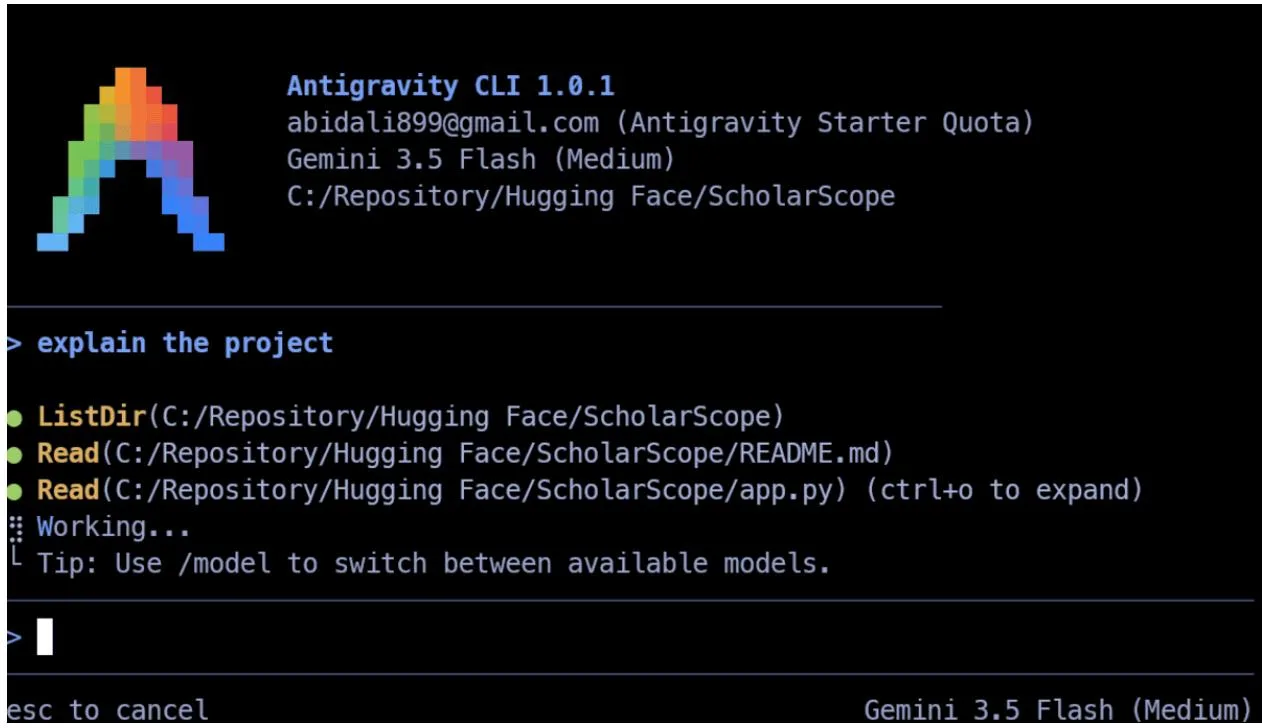 Antigravity CLI overview