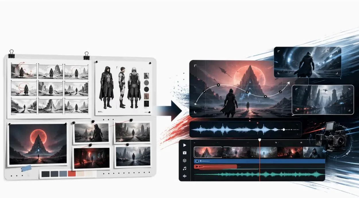Comprehensive pipeline diagram from storyboard to video timeline — illustration 1
